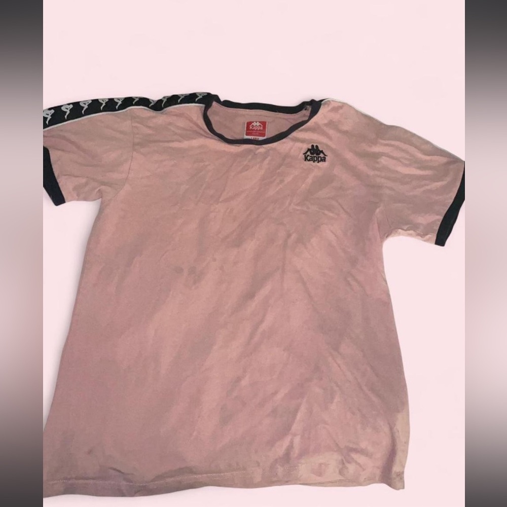 Kappa Light Pink Short-Sleeve Tee with Black Trim